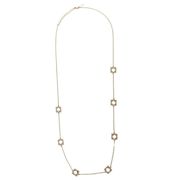 KATE SPADE • Gold Spade Hole Punch Rosary Long Necklace - Picture 4 of 5
